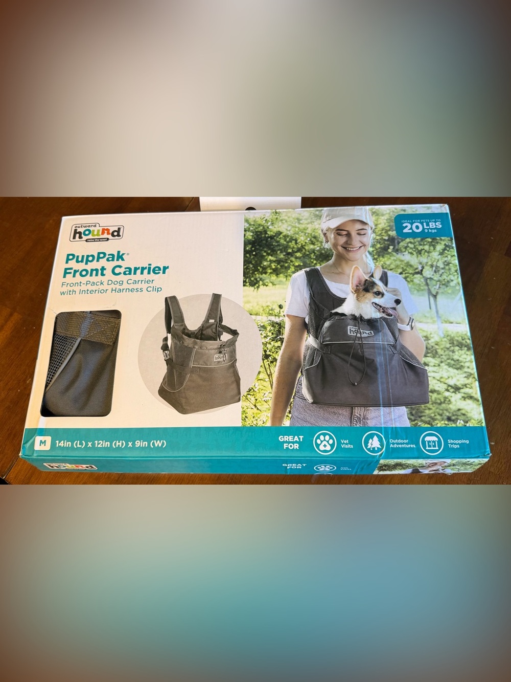 Outward Hound PupPak Front Dog Carrier – Medium – Up to 20 lbs – New in Box